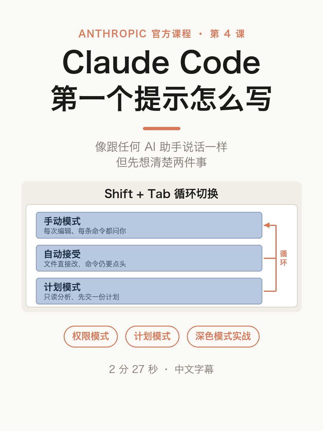 Claude Code 第一个提示怎么写