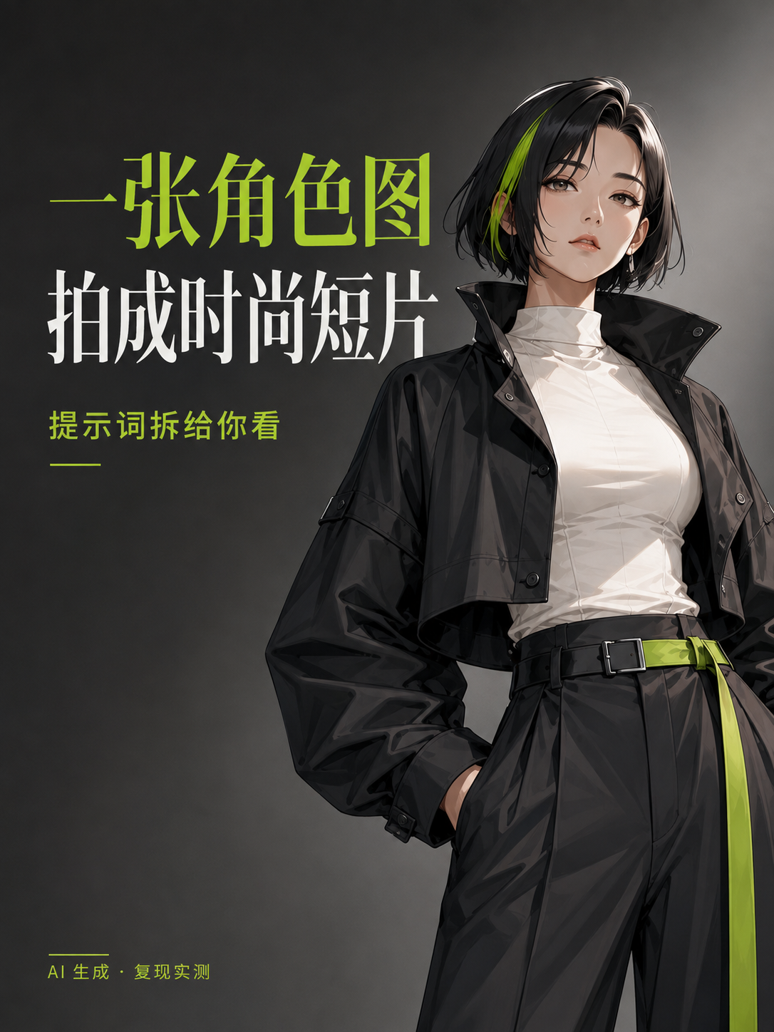 一张角色图，拍成时尚短片
